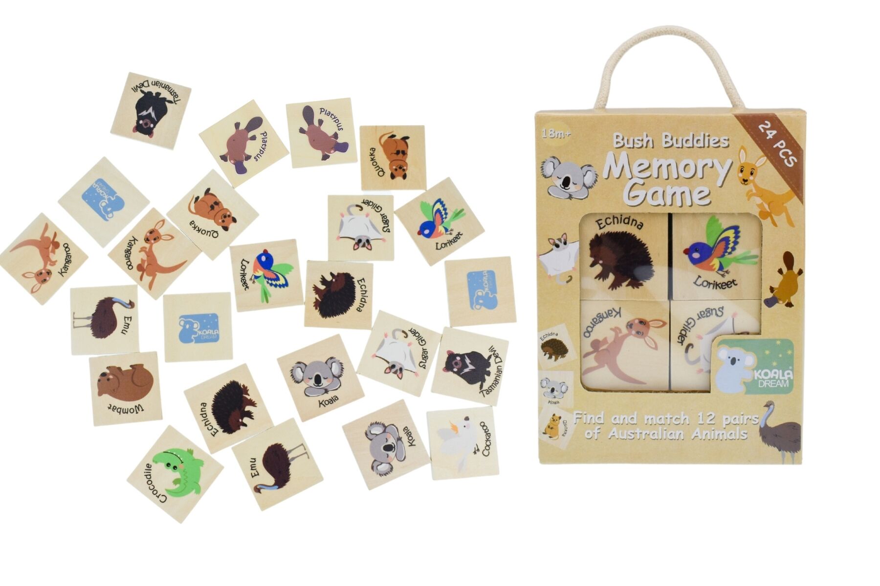 BUSH BUDDIES WOODEN MEMORY GAME AUSTRALIAN ANIMAL - Bamboo Sprout